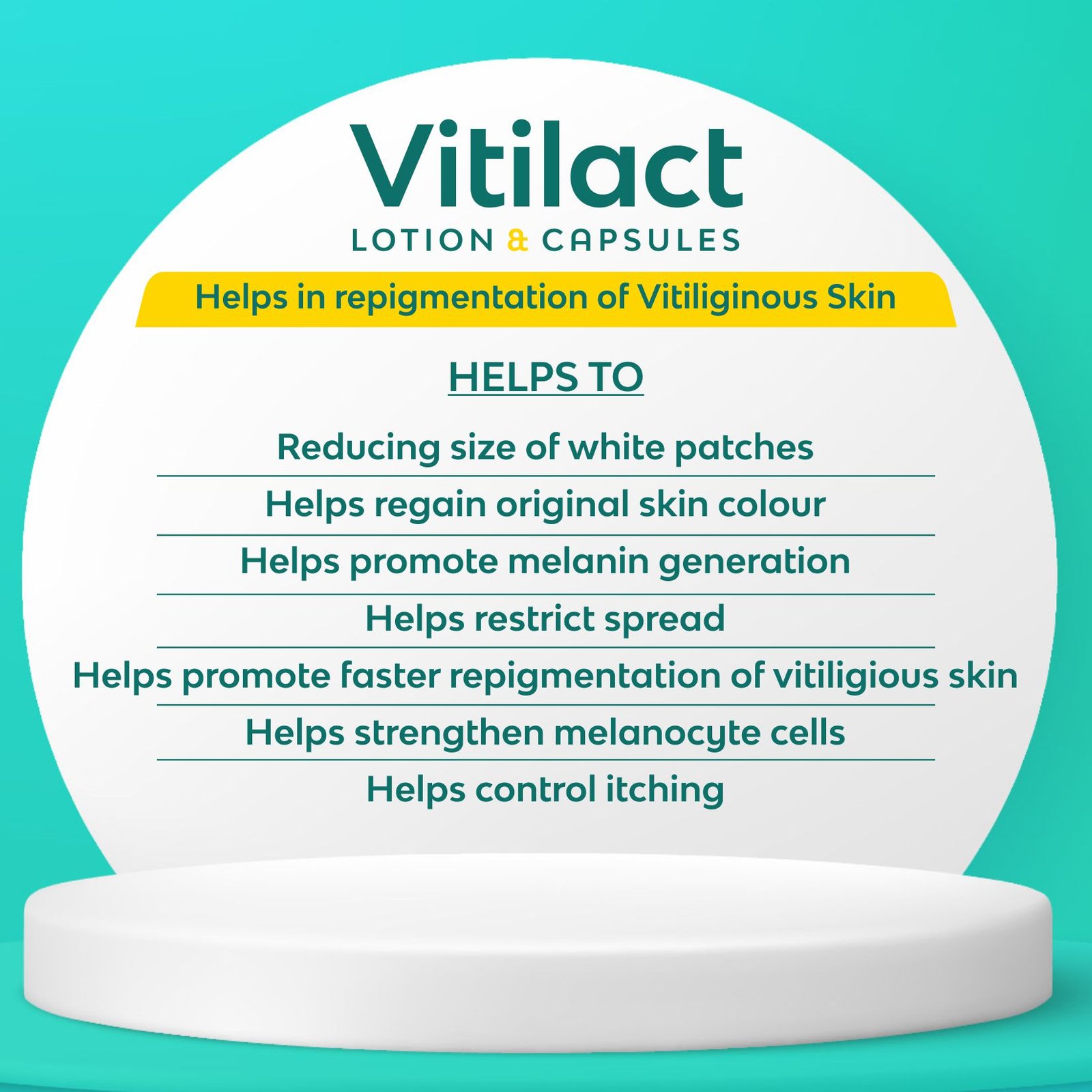 <b>Vitilact Combo</b> (100 ml lotion & 60 capsules) Ayurvedic, powerful & trusted formulation for faster and effective repigmentation of white patches (Vitilgo) - Image 4